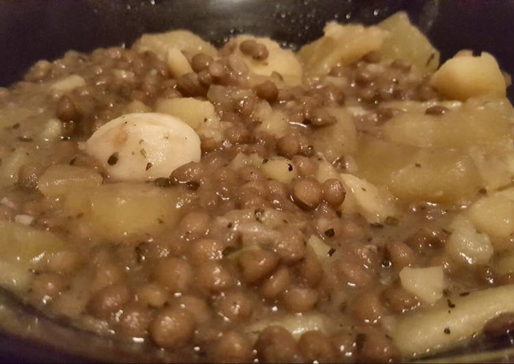 Zuppa patate e lenticchie