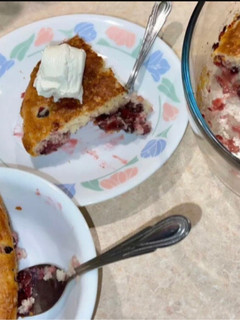 A picture of Ruby grape cobbler 🍇.