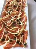 Carpaccio de salmón ahumado