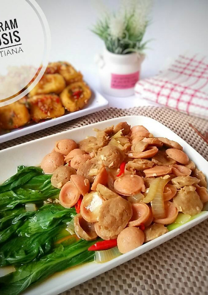 Foto resep Pokcoy Siram Sosis+Baso