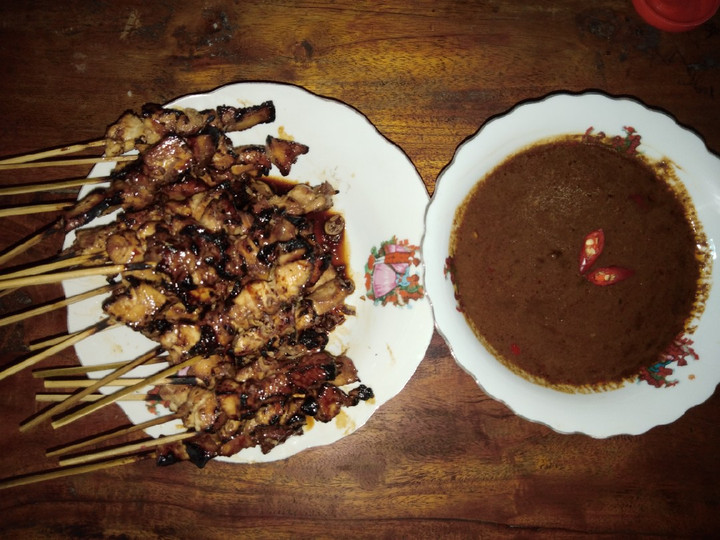 Resep: Sate ayam dan bumbu kacang sederhana homemade Anti Gagal