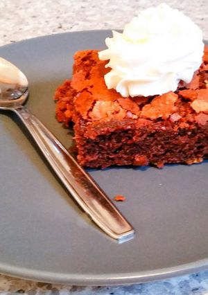 A picture of The best and the fudgiest brownie ever.