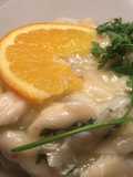 Gnocchi con baccalà aromatizzato alla arancia e cerfoglio