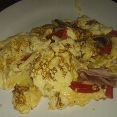 Ali's messy but delish omelette A picture of Ali's messy but delish omelette.