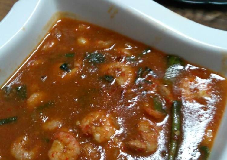 Udang kuah sos tiram