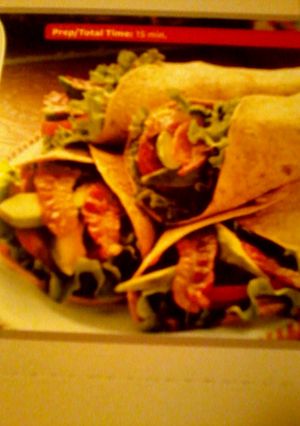 A picture of bacon avocado wraps.