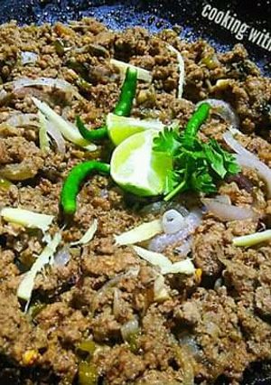 A picture of Harri mirch qeema best to in sehri #cookpadramadan.