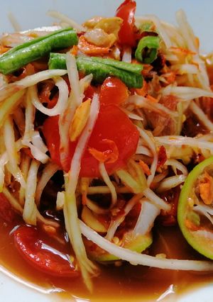 A picture of Som Tum Korat (Korat-Style Papaya Salad).