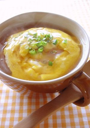 A picture of Surprising Crab Omelet over Rice.
