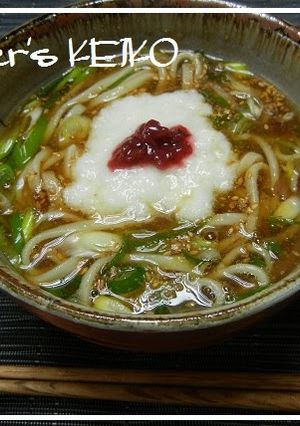 A picture of [Farmer's House Recipe] Udon with Grated Yamaimo and Umeboshi.