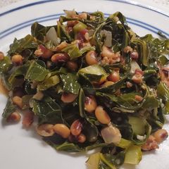 A picture of My Southern Black Eyed Peas with Collard Greens.