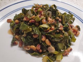 My Southern Black Eyed Peas with Collard Greens