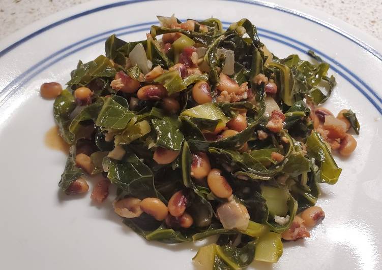 My Southern Black Eyed Peas with Collard Greens