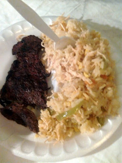 A picture of Rice with chicken.