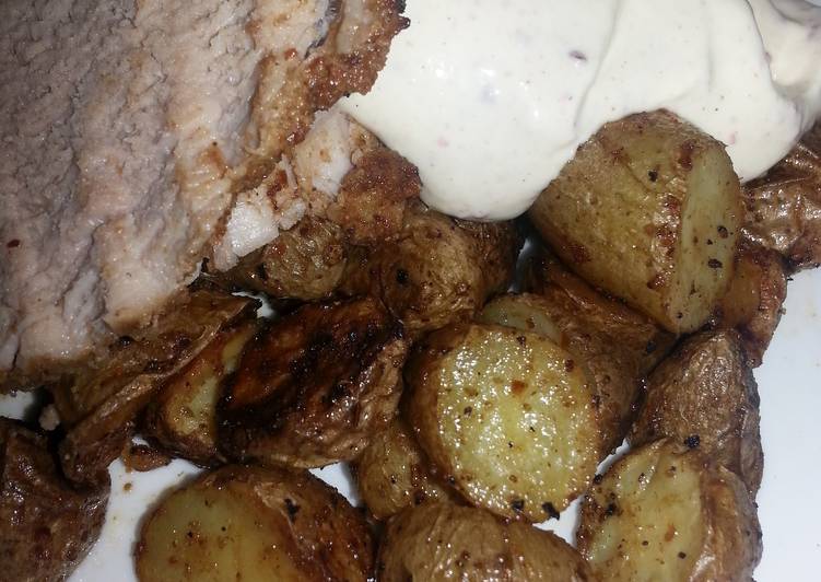 Recipe of Any-night-of-the-week Tinas Tenderloin &amp; Potatoes with Dipping Sauce