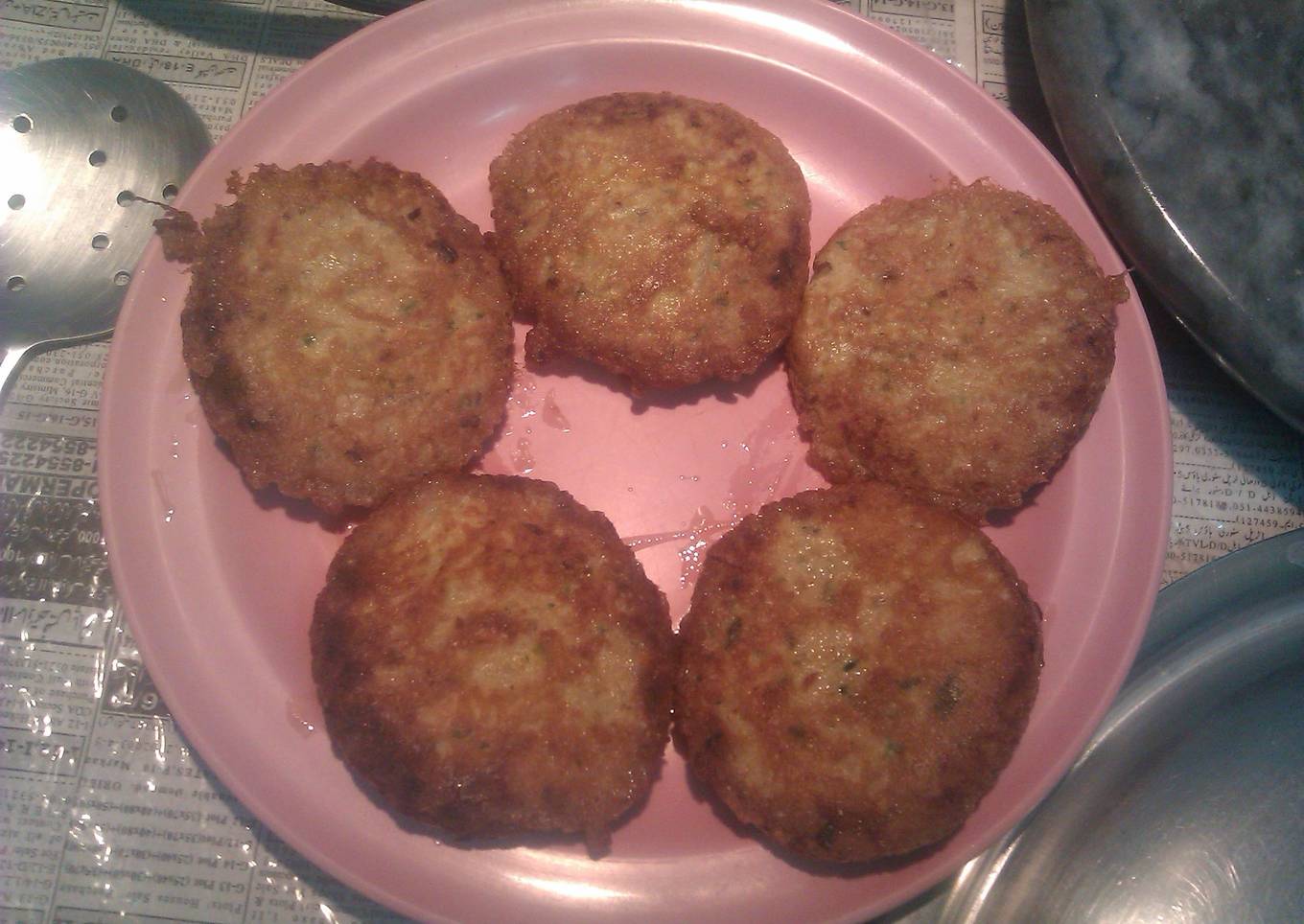 Hubby's Spinach Potato Chicken Kababs