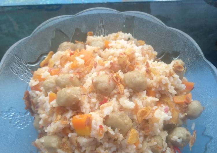 Resep Nasi goreng wortel bakso Lezat