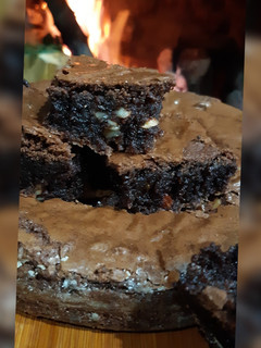Una foto de Brownie chocolatoso
