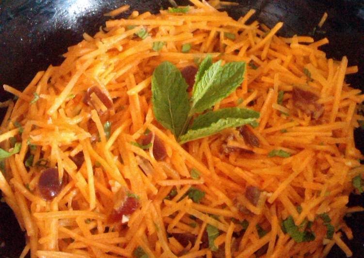 Steps to Prepare Perfect Vickys Moroccan-Style Carrot & Date Salad, GF DF EF SF NF