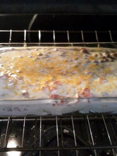 A picture of Chicken Enchiladas with Sour Cream Sauce.