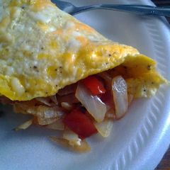 A picture of Vegetarian amazing omlette.