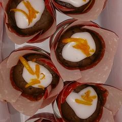 A picture of Chocolate and zesty orange cupcakes.