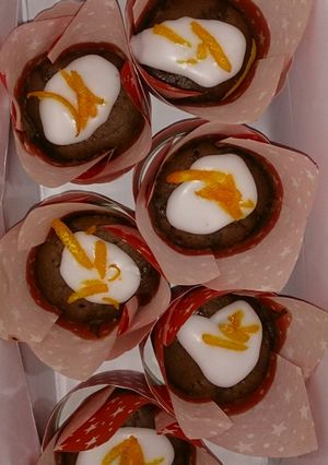 A picture of Chocolate and zesty orange cupcakes.