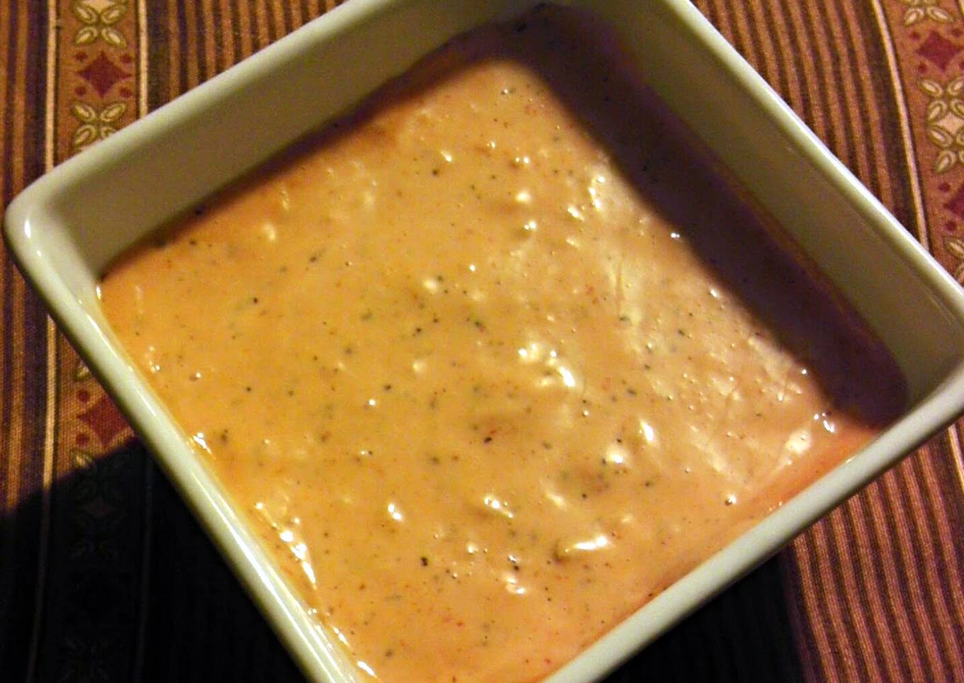 (Spicy Garlic Dipping Sauce) goes great with fried plantains & vegetables