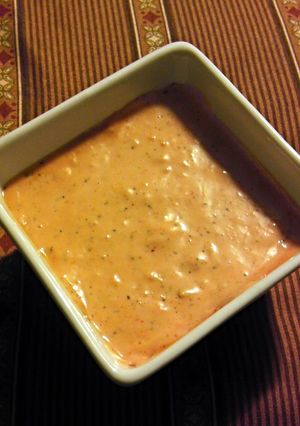 A picture of (Spicy Garlic Dipping Sauce) goes great with fried plantains & vegetables.