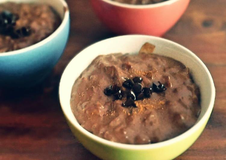 Steps to Make Super Quick Homemade Chocolate Rice Pudding (ryzogalo)