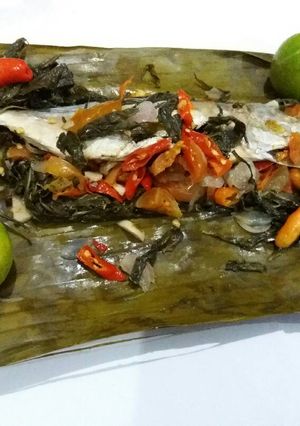 Foto resep Pepes Ikan Peda Daun Singkong