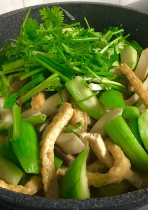Hình của món Mướp Xào chay.