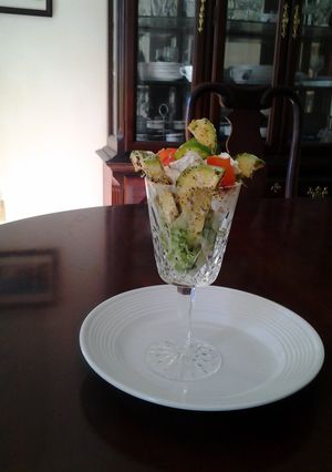 A picture of Spicy Avocado Chicken Salad "Cocktail".