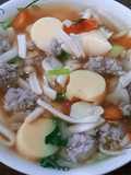 ซุปมักกะโรนี,หมูสับ,เต้าหู้ไข่ - คีโต