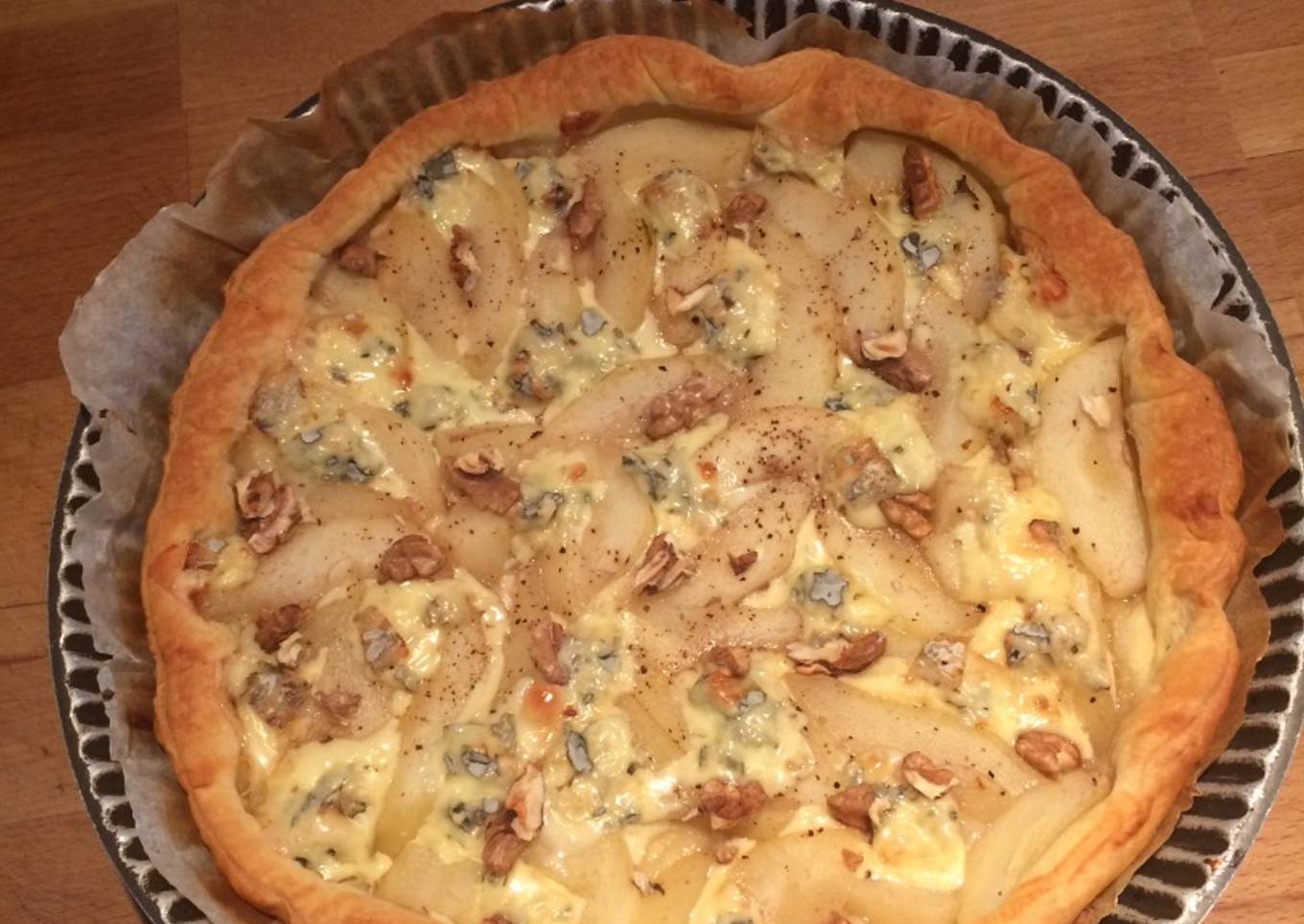 Tarte poire et fourme d'Ambert