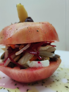 Una foto de Ensalada de hamburguesa