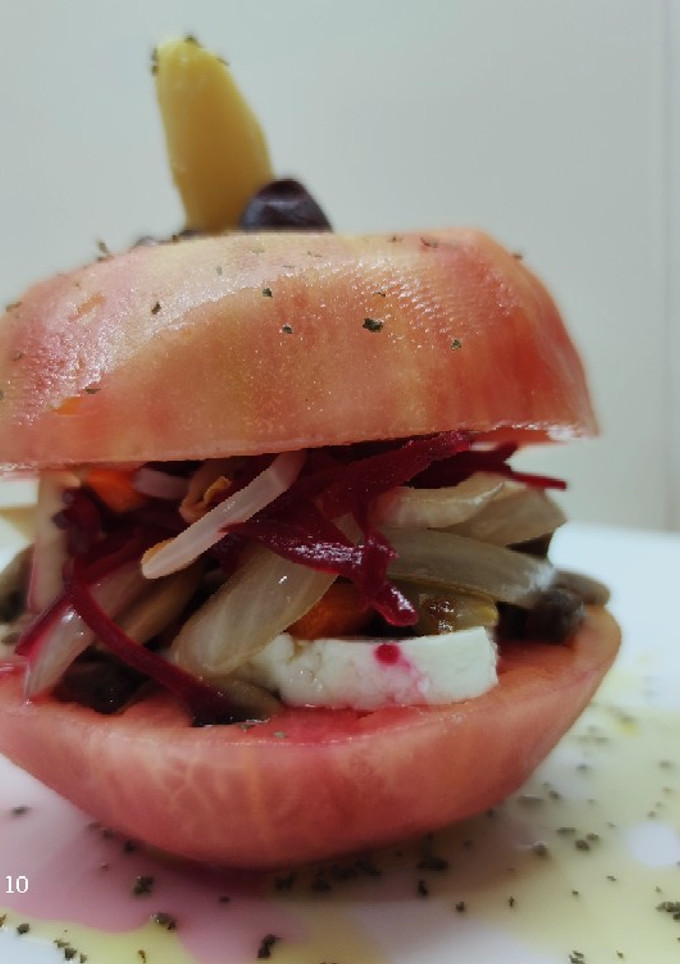 Una foto de Ensalada de hamburguesa