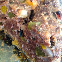 A picture of Kickin' Meatloaf with Serrano Peppers and Bacon.