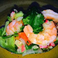 A picture of Avocado seafood Cup.