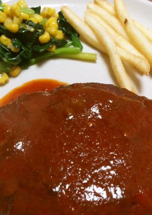 A picture of Easy! Our Family Recipe for Hamburger Steak Simmered in Sauce.
