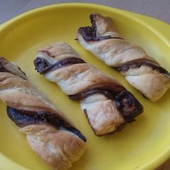 A picture of Vickys Nutella Twists, Gluten, Dairy, Egg & Soy-Free.