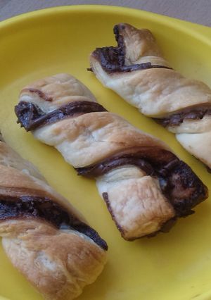 A picture of Vickys Nutella Twists, Gluten, Dairy, Egg & Soy-Free.