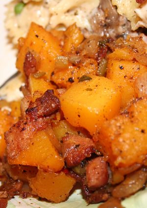 A picture of Bacon Roasted Butternut Squash.