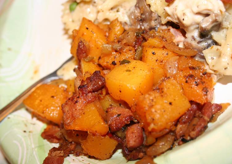 Steps to Make Homemade Bacon Roasted Butternut Squash