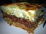 A picture of minced beef pasta bake