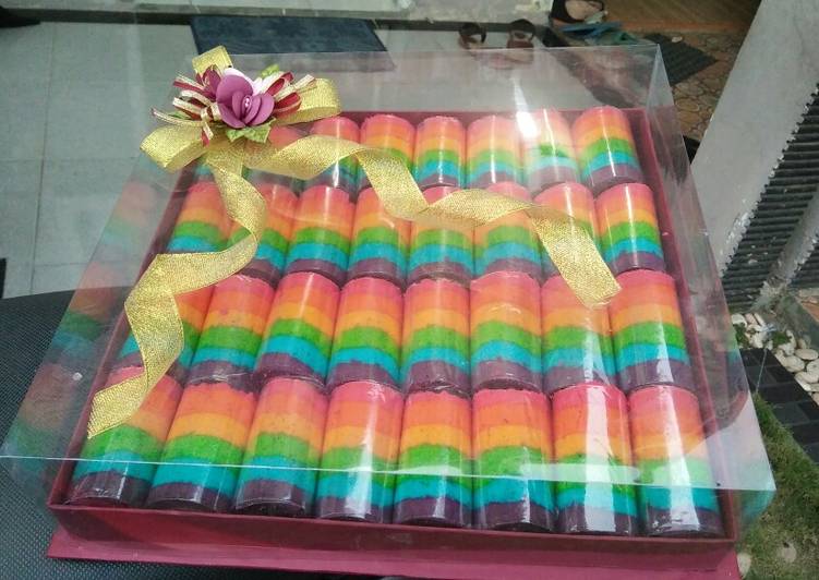 Mini Rainbow Rollcake