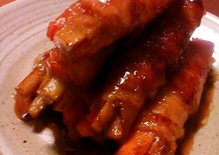 Steps to Prepare Any-night-of-the-week Burdock Root and Carrot Pork Rolls
