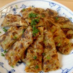 A picture of Silken Tofu and Potato Healthy Savory Pancakes.