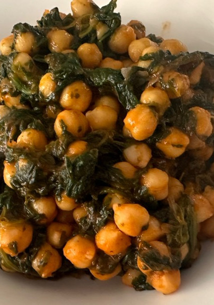 Una foto de Garbanzos con Espinacas
