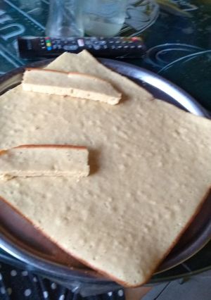Una foto de Bizcochuelo de vainilla sin harina leudante